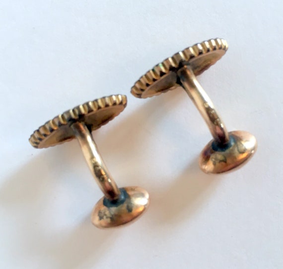 Antique Bean Back Cufflinks/Gold Filled Initial M… - image 5