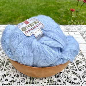 5 Phildar Alpalima 310 Light Blue 60/40 Alpaca/Acrylic Blend /50g Balls Newer Used Lot 025 Z 119/Smoke & Pet Free Storage