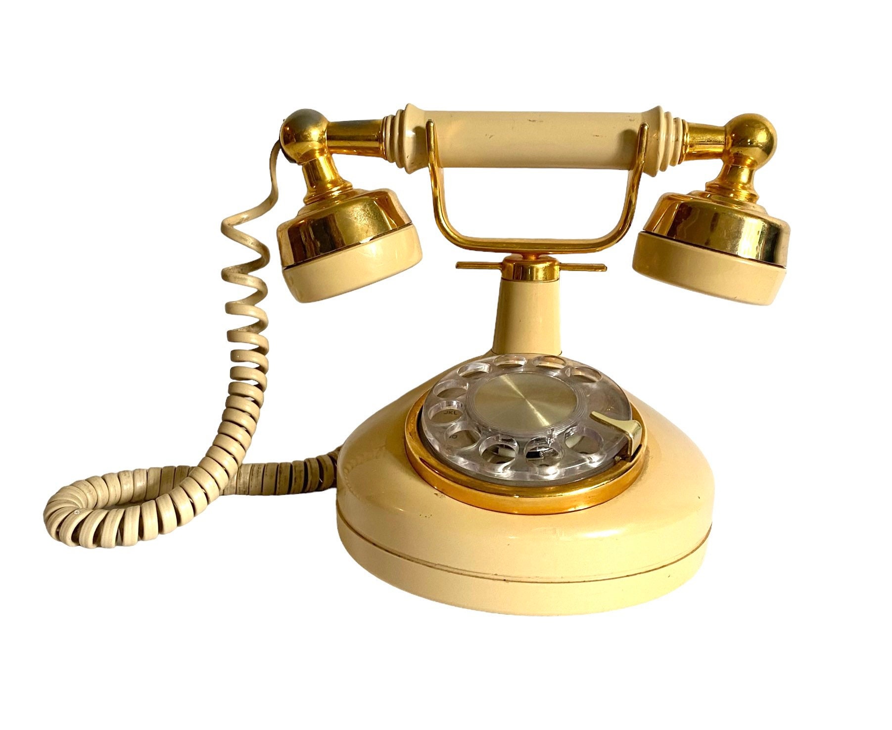 French Style Rotary Dial Phone/western Electric Working Phone/2 Piece