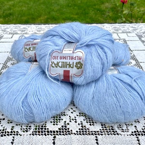 Phildar Alpalima Light Blue Alpaka Garn, 50g Knäuel - Set aus 5 Garnen