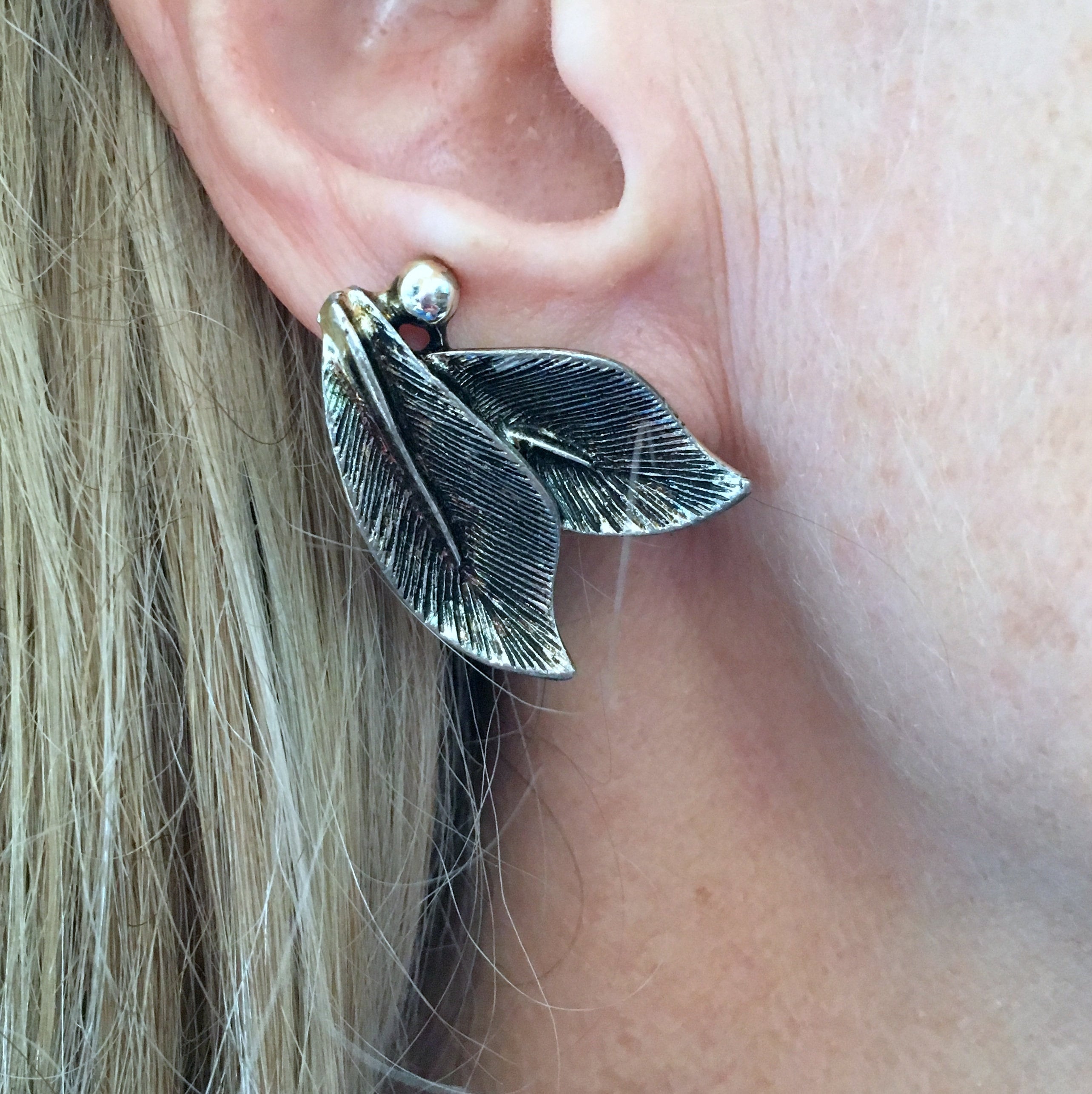 ☆ENGBROX☆ silver925 knot shine earring EBEA24043SV Aline Pearl and Lace Gingko Leaf Earrings - Monika Knutsson