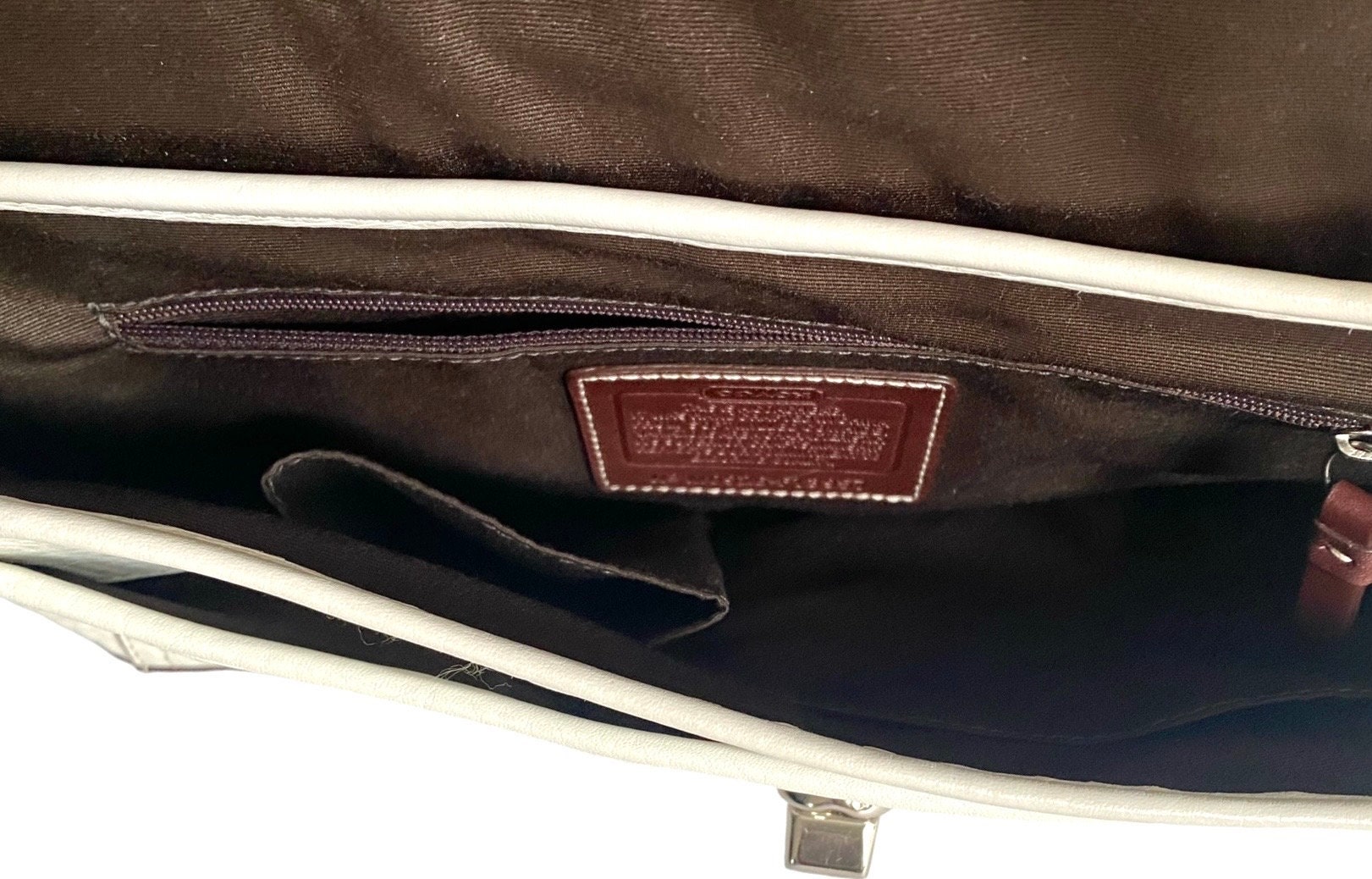 COACH White Pebbled Leather HAMILTON Flap Shoulder Bag
