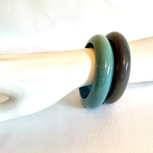 Plastic Bangles 7.5&quot; Circumference/Made in India Grey & Green Bangles/Set of 2 Colorful Bangles/Fits Medium to Large Hand/Free Shipping