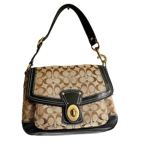 Coach Ali Legacy Signature Shoulder Bag/monogram Canvas & Leather