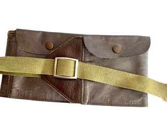 WWII Military Leather Money Belt, Anchor Brand Buckle