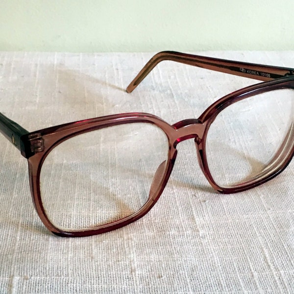 Liz Claiborne/80's Big Eyeglasses/Oversize Round Frame/Super Big Glasses/Big Eye Glasses/Brown Plastic Frames/ 80's Eyeglasses/Photo Prop