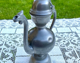 Vintage Dutch Pewter Dragon Pitcher, IVM Tinkoepel Tankard