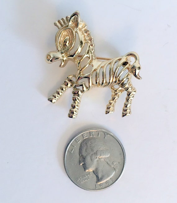 Vintage Zebra Pin/Sarah Coventry Lapel Pin/Zebra … - image 3