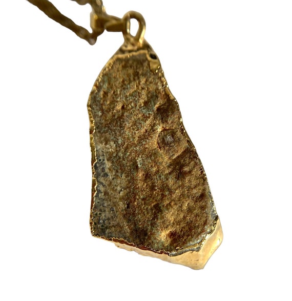 14K Gold Dipped Amethyst Geode Pendant Necklace, … - image 2