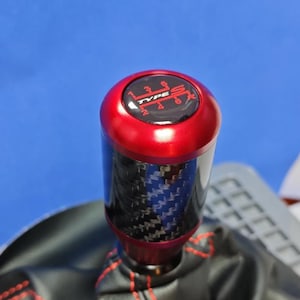 Red carbon fiber weighted type s 5/6 speed stick shift gear knob for honda civic type r accord s2000 si acura integra