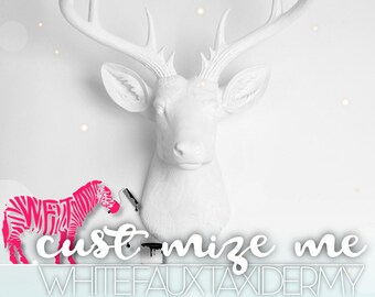 XL CUSTOM Faux Taxidermy Deer Head - The XL Faux Deer Head & Deer Antlers Mounted by WhiteFauxTaxidermy Great Gift For those Near And Dear