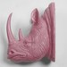 XL Lilac Resin Rhino Head - The Goliath in Lilac - White Faux Taxidermy - Faux Taxidermy - Resin Mauve Faux Taxidermy- Chic Rhino Sculpture