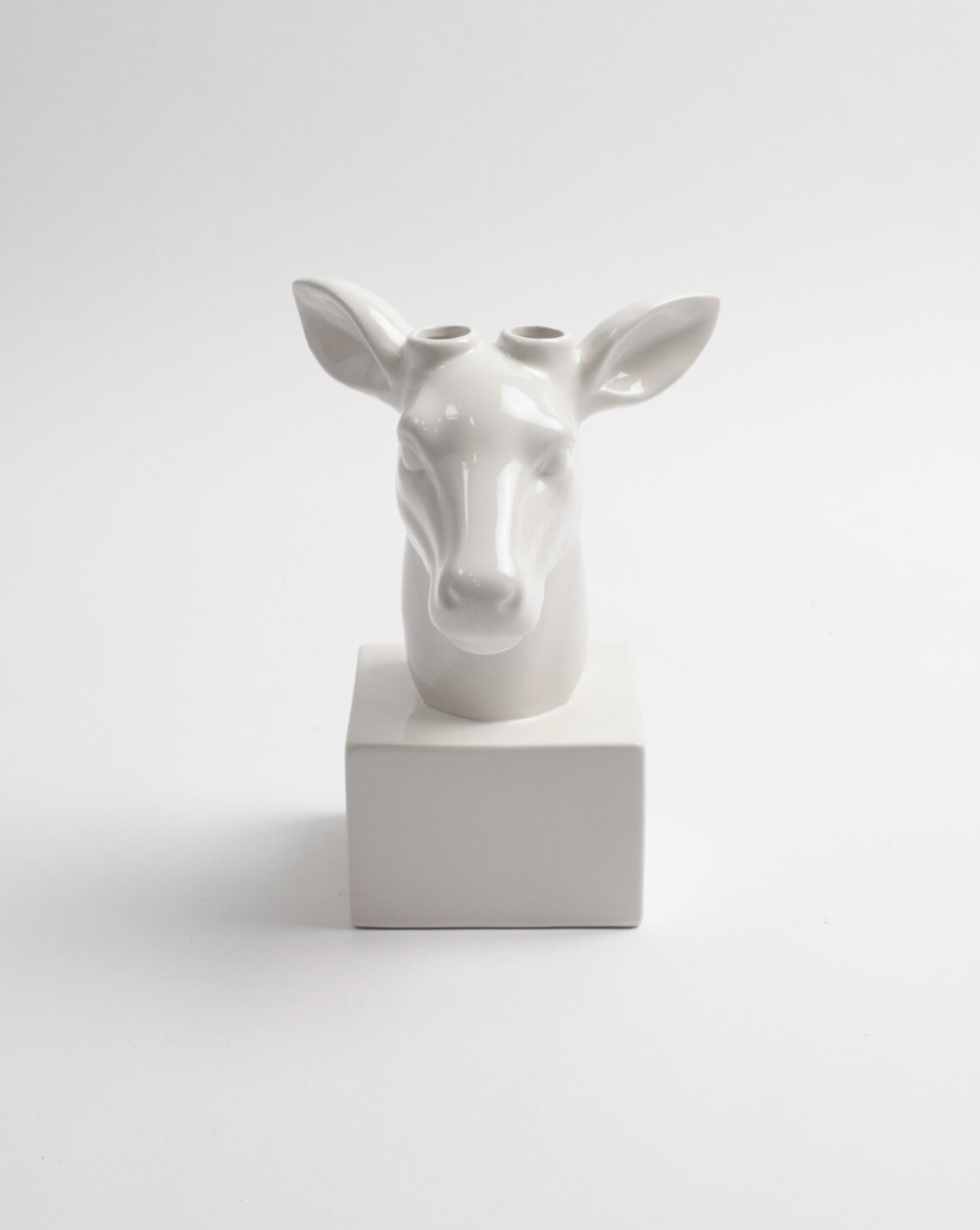 SALE Deer Head Vase White Deer Vase White Faux Taxidermy Etsy