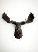 Faux Moose Head in Black, The Leonard - Black Resin Faux Animal Head Wall Sculptures & Decor - Chic Wall Hangings by White Faux Taxidermy 