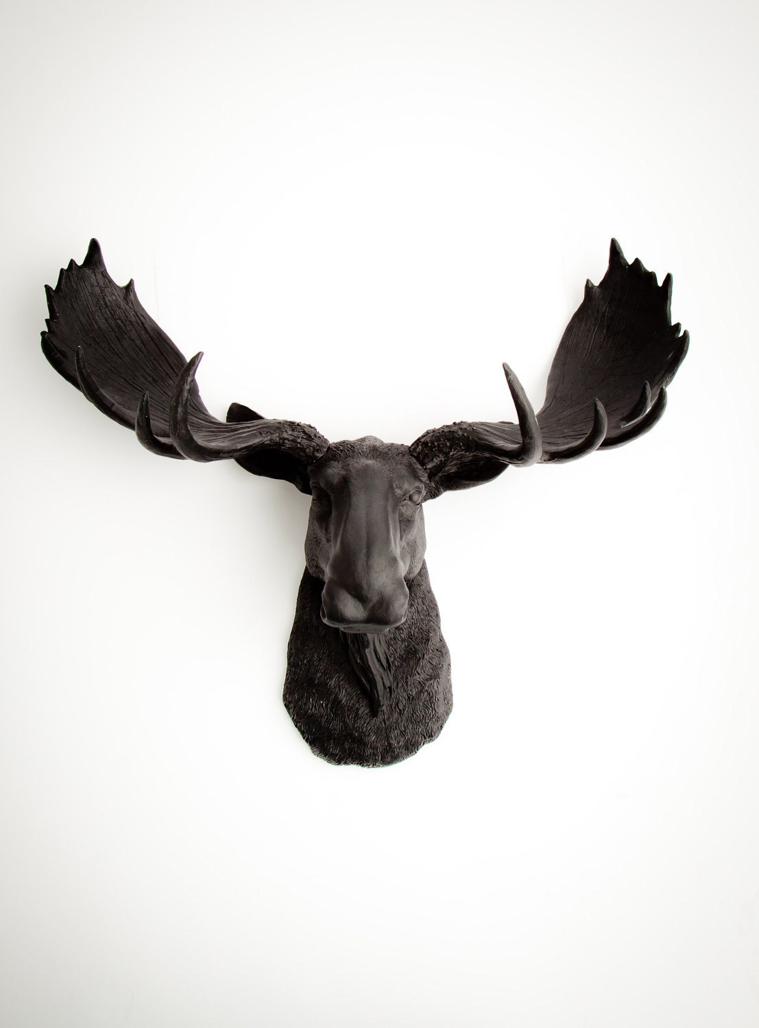 Faux Moose Head in Black the Leonard Black Resin Faux - Etsy