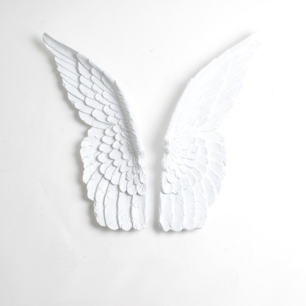 Mini Guardian Angel Set of Bird Wings in White - Angel Wings Wall Decor - Baby Nursery Wall Decor - Spiritual Wall Art - Religious Wall Art