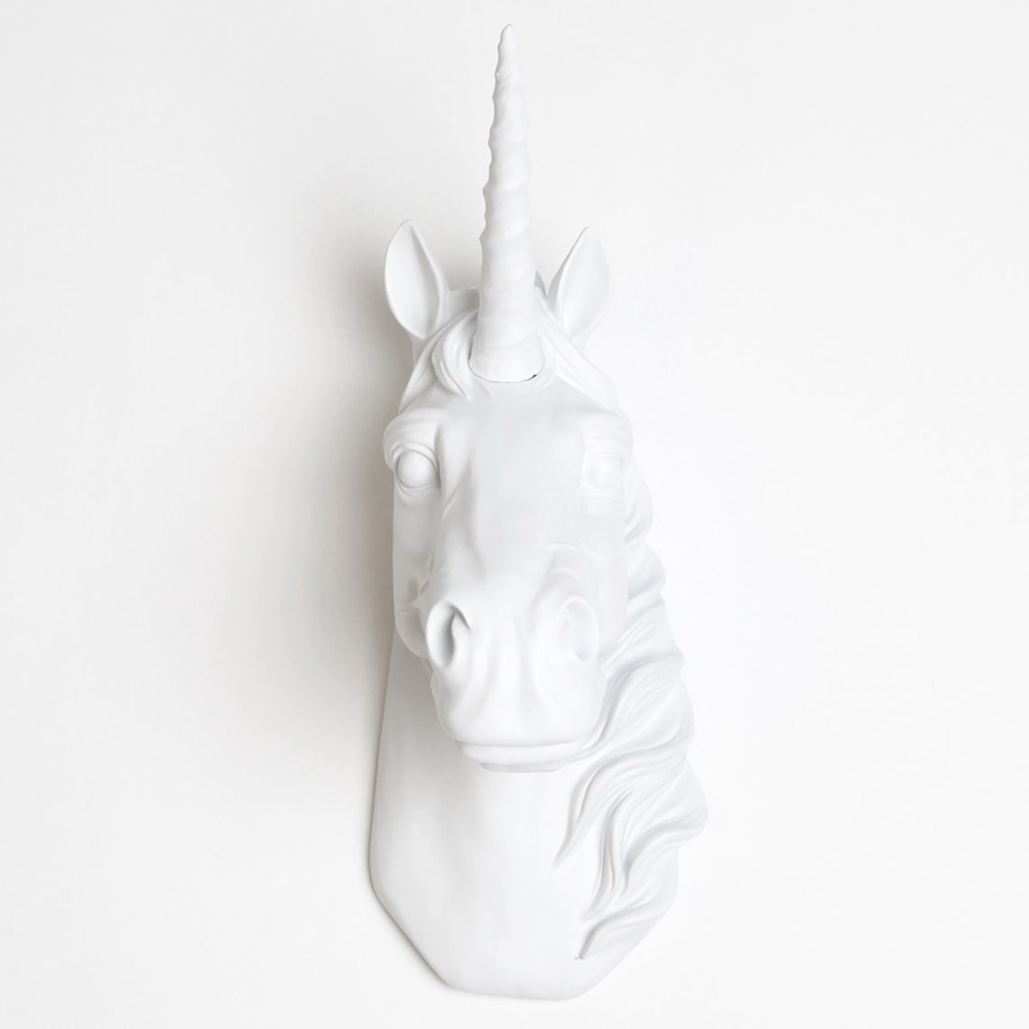 Unicorn Head Wall Sculpture the Binx in White by White Faux Etsy