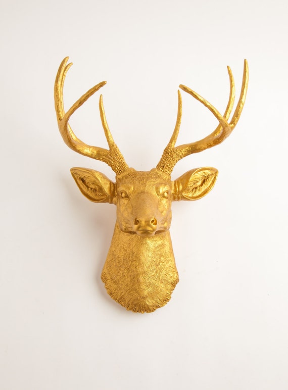 Deer Head Mount >> Gold Deer Head Mount By White Faux Taxidermy The Franklin Gold Resin Faux Deer Head Buck Head Faux Taxidermy Hanging Wall Decor Ornament Deer Head Mount >> Gold Deer Head Mount By White Faux Taxidermy The Franklin Gold Resin Faux Deer Head Buck Head Faux Taxidermy Hanging Wall Decor Ornament