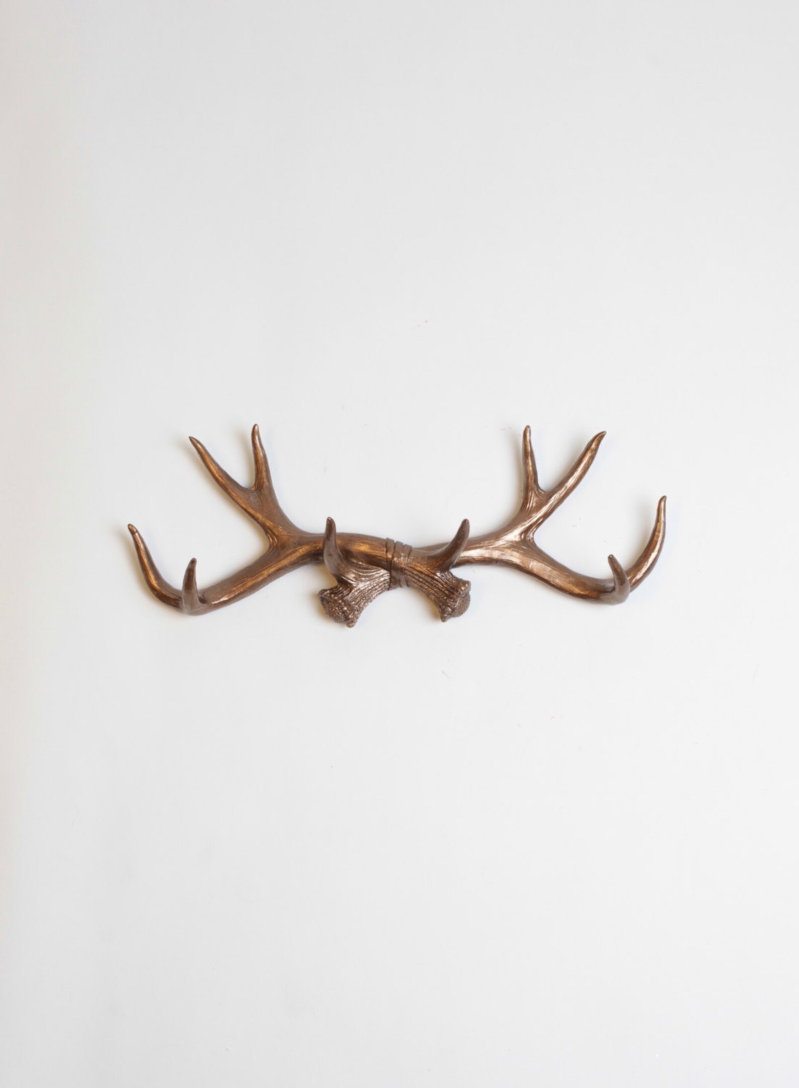 Faux Deer Antler Decor Wall Hook in Bronze Rustic Faux Etsy