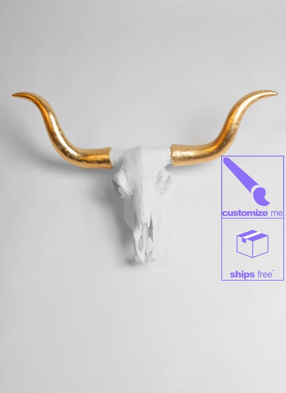 Customize Me Faux Longhorn Cow Skull Farmhouse Decor By Etsy