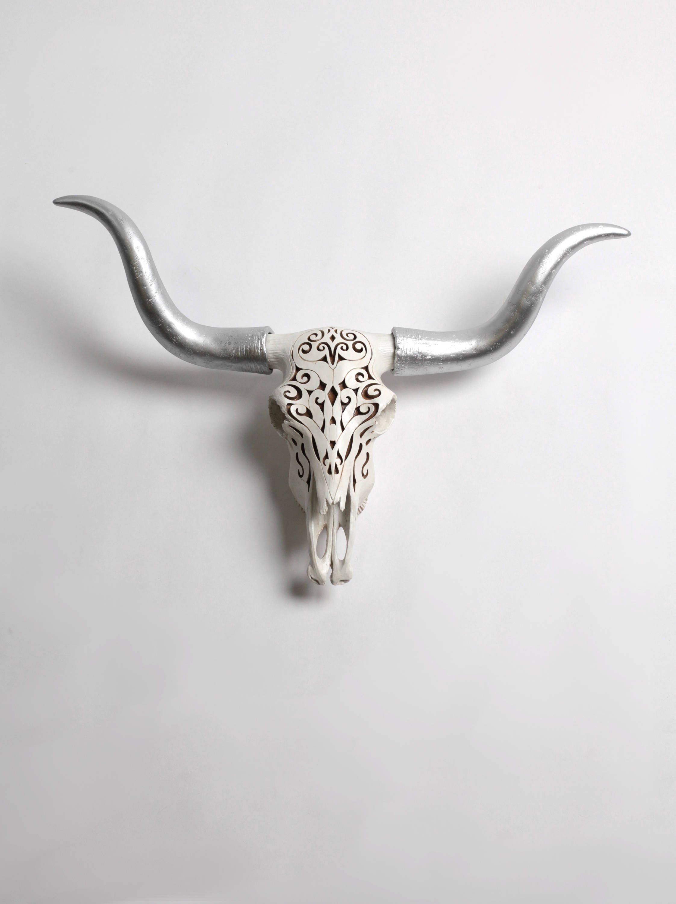 Cow Skull Wall Decor With Filigree Silver Longhorns By Australia - Cow Skull Wall Decor Australia Cow Skull Wall Decor With Filigree Silver Longhorns By Australia - Cow Skull Wall Decor Australia