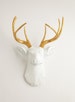 The Alfred Faux Deer_Head Wall Mount, White & Gold Deer Head || Resin Stag Wall Decor by White Faux-Taxidermy Animal Head Wall Hanging Art 