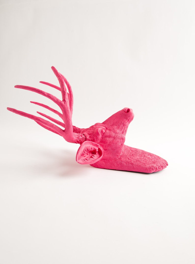 Faux Taxidermy Deer Head  The Alejandra  Pink Resin Deer image 2