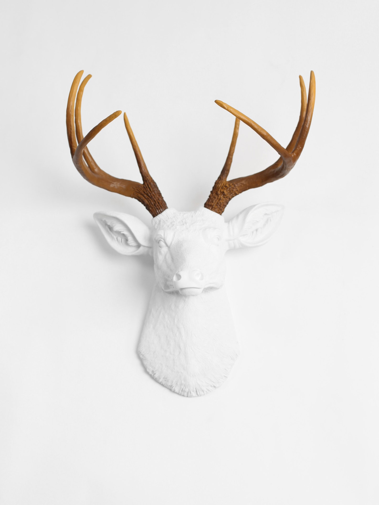 large white resin deer head