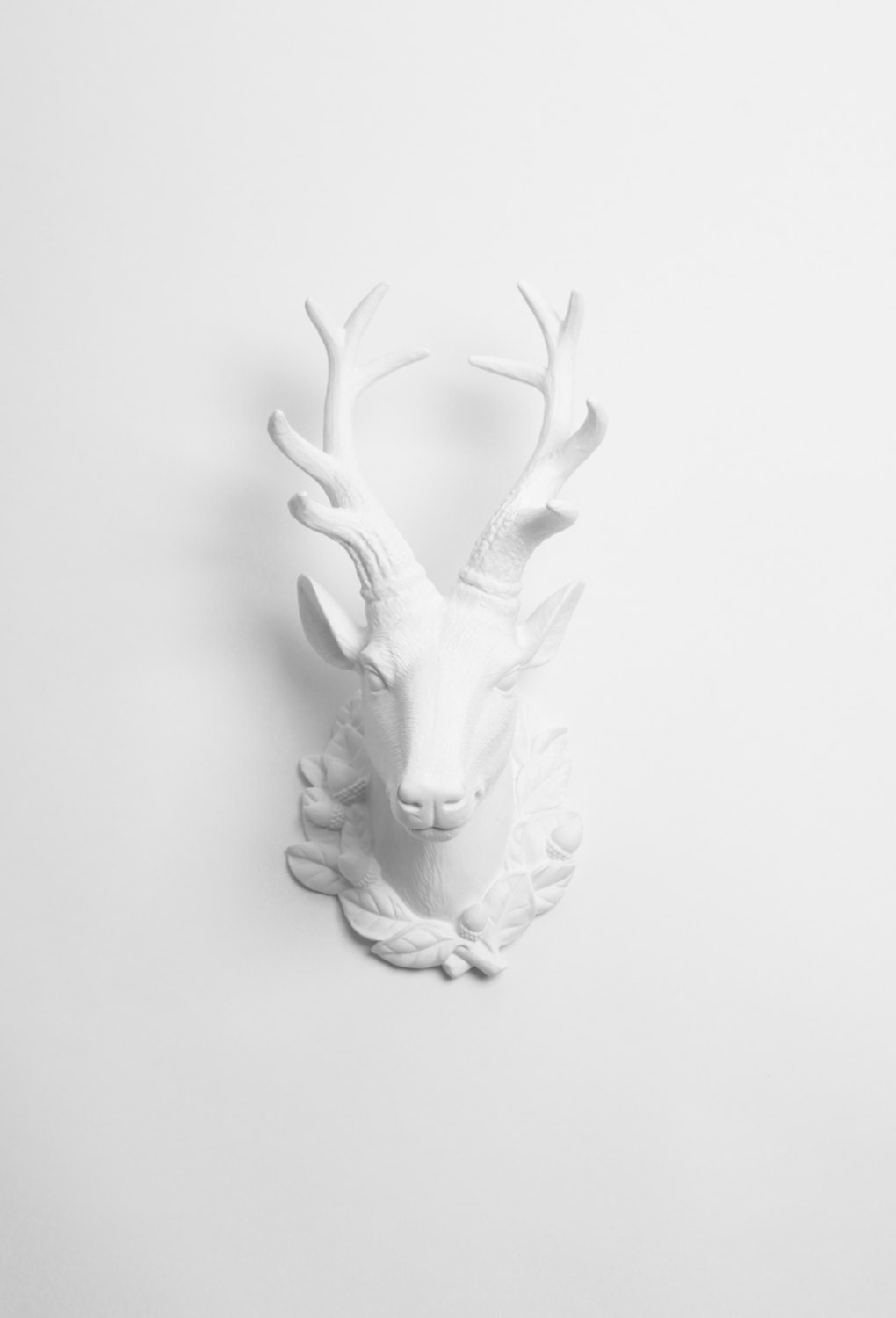 large white resin deer head