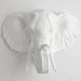 The Tolsby - Large White Faux Taxidermy Elephant Head Mount - Bohemian Home Decor, Modern African Safari Nursery Art 