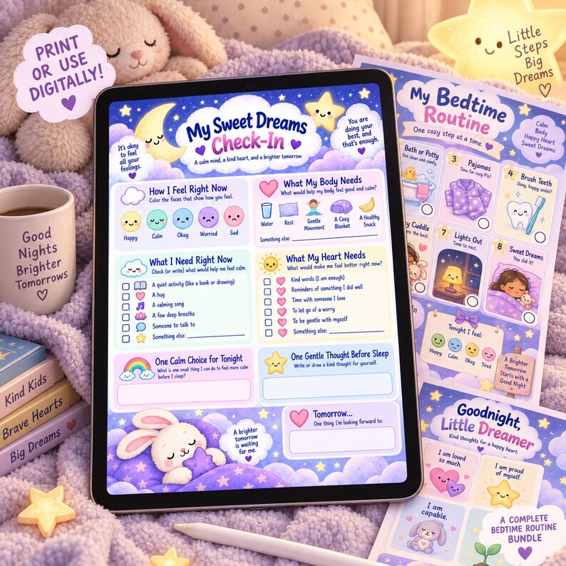 Kit imprimable pour la routine du coucher des enfants | Emploi du temps ...