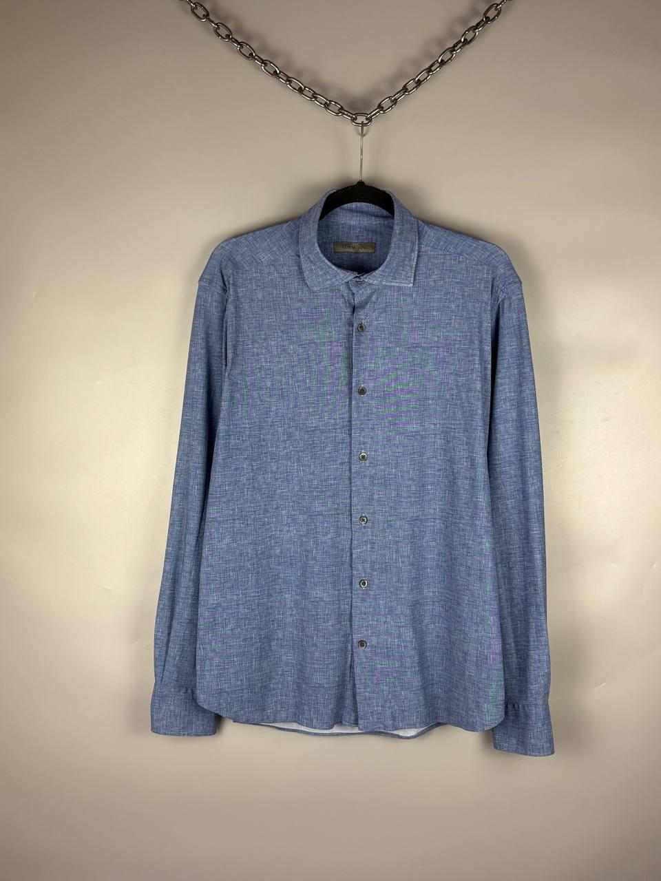 Corneliani, Corneliani Men's Blue Button Down Shirt Size 16.5 / 42 Made in Italy Stretch Vintage