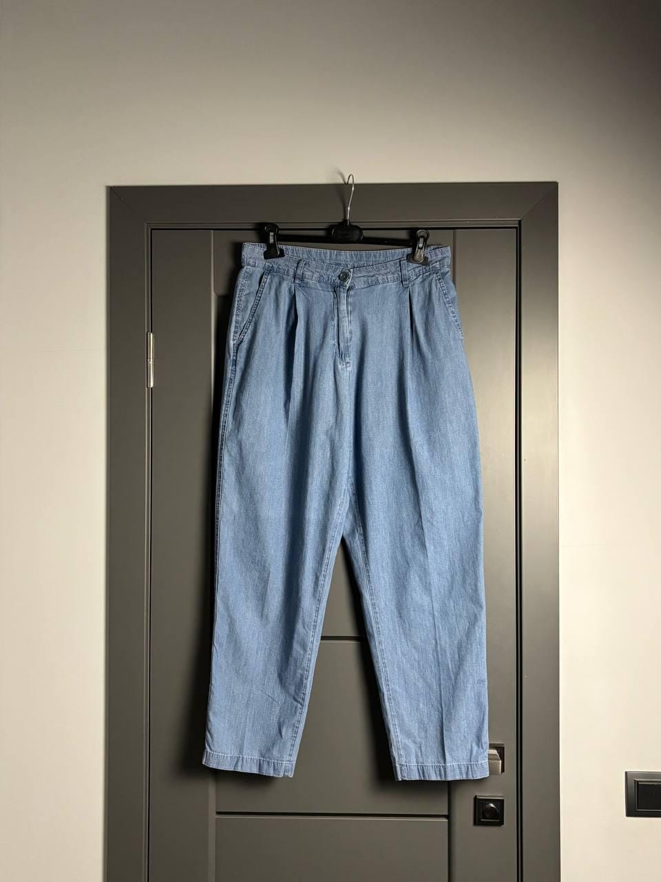 Aspesi, Aspesi Italy Light Blue 100% Cotton Chino Pants Pleated Front Women’s Size 42 Vintage