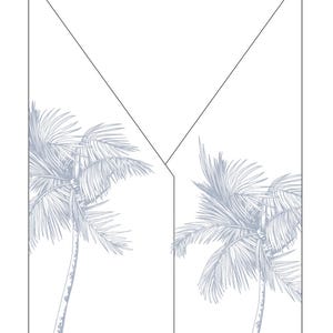 Tuxedo Cut Beach Wedding Palm Tree Vellum Jacket | Vellum Wrap 5x7 Invite | Sage Green Tropical Wedding | Vellum Invite | Dusty Blue Wedding