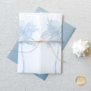 Printable Wedding Vellum Wrap, Toile French Blue Design 