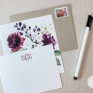 Personalisiertes Briefpapier | Personalisiertes Briefpapier | Monogramm | Monogramm Stationär | Dankeskarten | Benutzerdefinierte Briefpapier