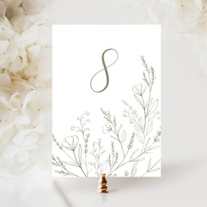 Botanical Florals Table Number Signs | Table Number Signs | Boho Wedding Decor | Floral Table Decor | Table # Signs | Printed Table Number