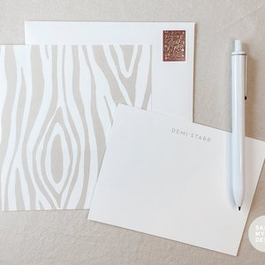 Cartes de notes personnalisées à grain de bois Papeterie personnalisée Esthétique Stationnaire Personnel Stationnaire Mariage Cartes de remerciement Ensemble stationnaire personnel