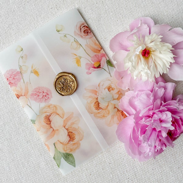 Floral Vellum Paper Etsy