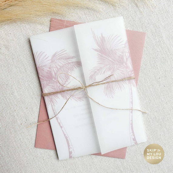 Palm Tree Vellum Jacket for Wedding Invitations (10 Pack) Invitation  Jackets and Overlays by undefined