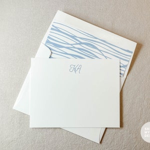 Cartes de notes personnalisées Beachy Monogram Cartes de notes Monogramme Cartes de notes Monogramme Merci Monogramme Stationnaire Personnel Stationnaire Papeterie personnalisée