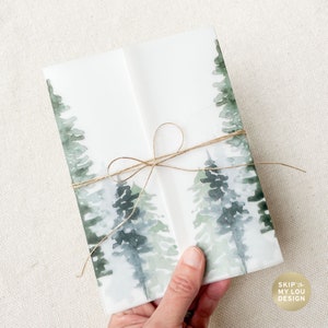 Giacca in pergamena Pine Forest / Giacca in pergamena Mountain Wedding 5x7 Invitation / Giacca in pergamena Winter / Giacca in pergamena Christmas / Invite trasparente Wrap