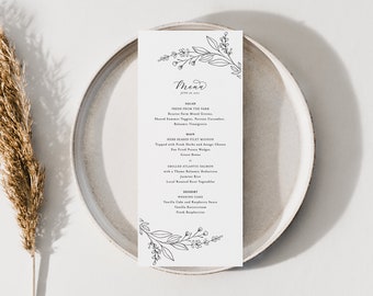 Printed Wedding Menu | Floral Menu for Wedding | Floral Menu | Floral Table Decor | Wedding Signage | Day Of Menus