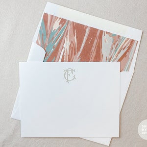 Cartes de notes personnalisées Marbré Enveloppe Liner Monogramme Cartes de notes Monogramme Cartes de notes Monogramme Merci Monogramme Stationnaire Personnel Stationnaire