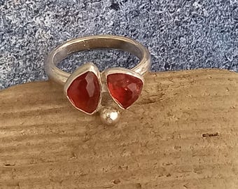 Handmade sterling silver multistoned ring.