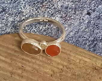 Handmade sterling silver multistoned ring.