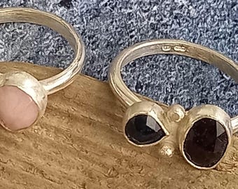 Handmade sterling silver multistoned ring.