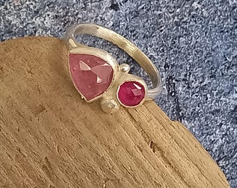 Handmade sterling silver multistoned ring.