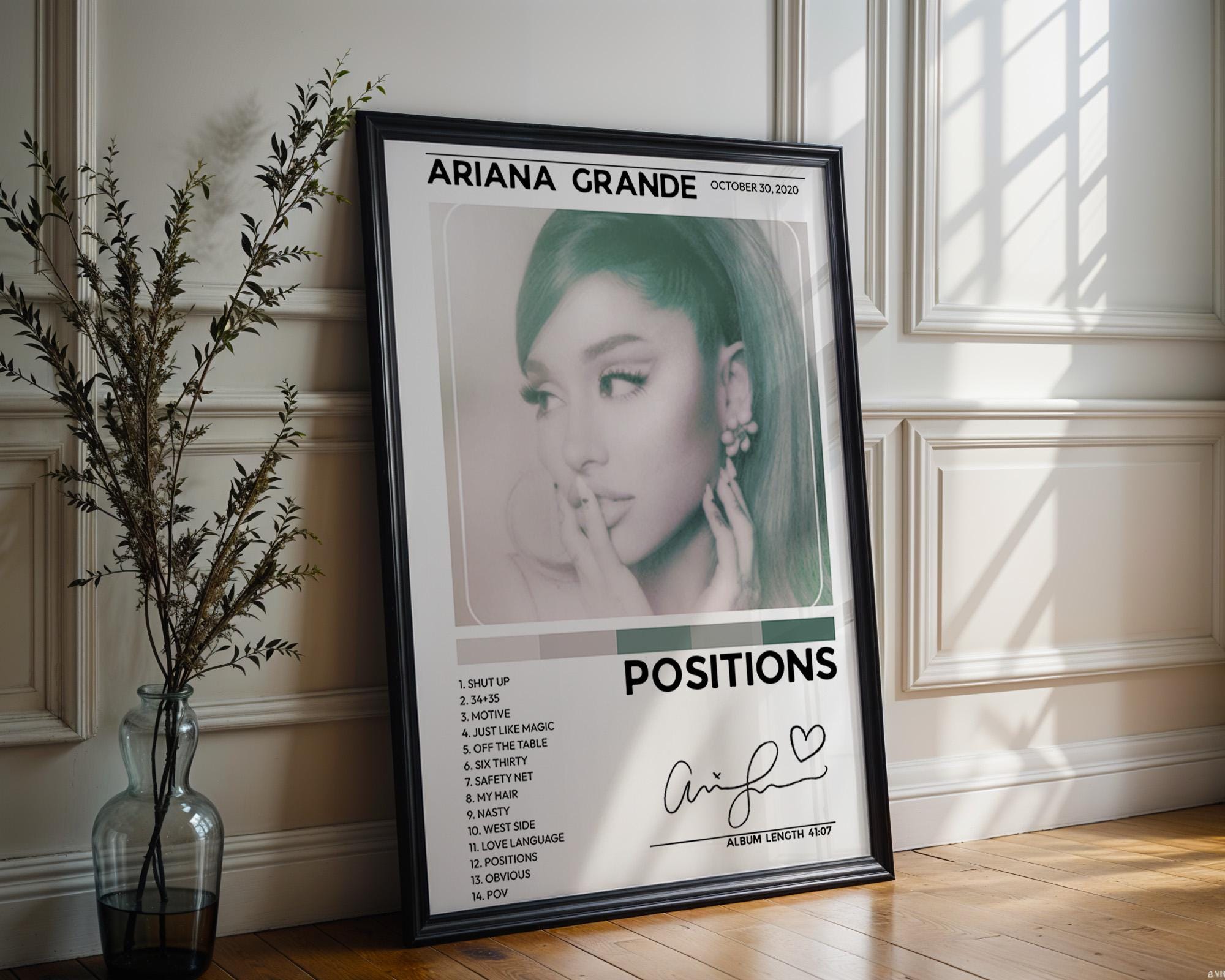 Tracklist Poster Ariana Grande - Etsy