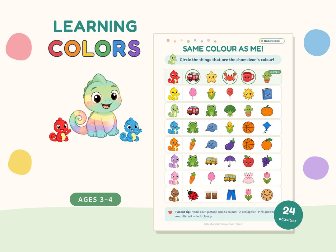 Color Matching Game, Learning Colors Activity Pack, Sorting Worksheets ...